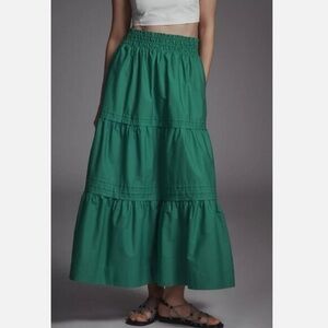 Anthropologie Somerset Maxi Skirt Bright Green Color Womens Size XSmall